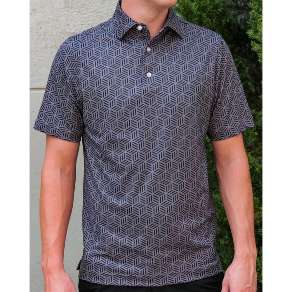 USA Palm Mens Pique Stretch Golf Polo Shirt Short Sleeve Size XXL NWT Boom Grey